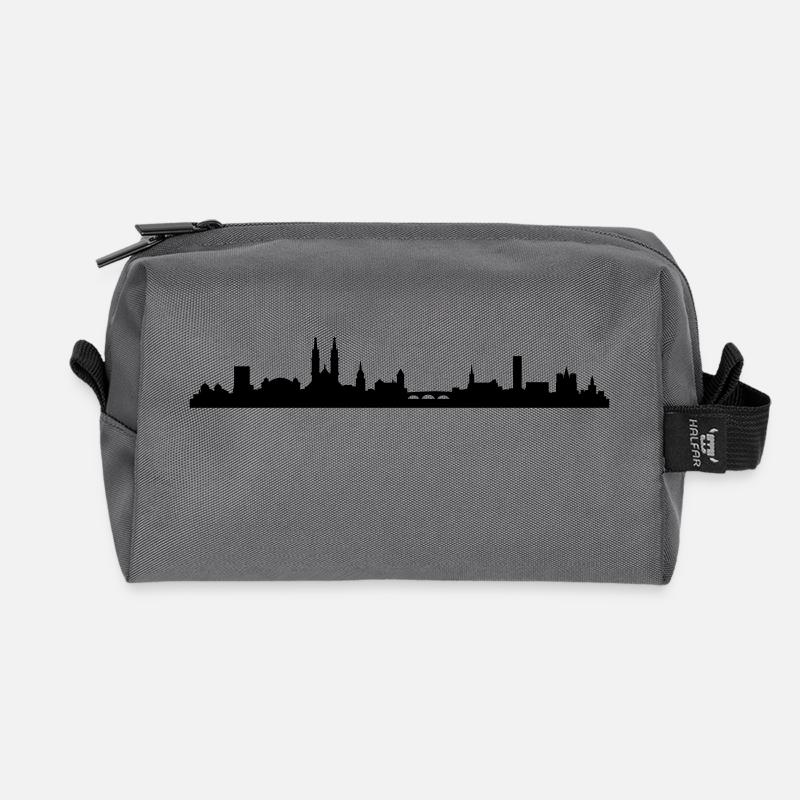 Skyline Basel - Recycelte Kulturtasche - Anthrazit