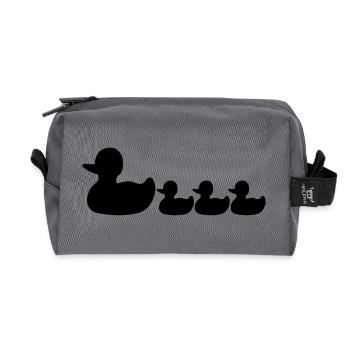 ducks - Recycled Toiletry Zip Bag - anthracite - Front