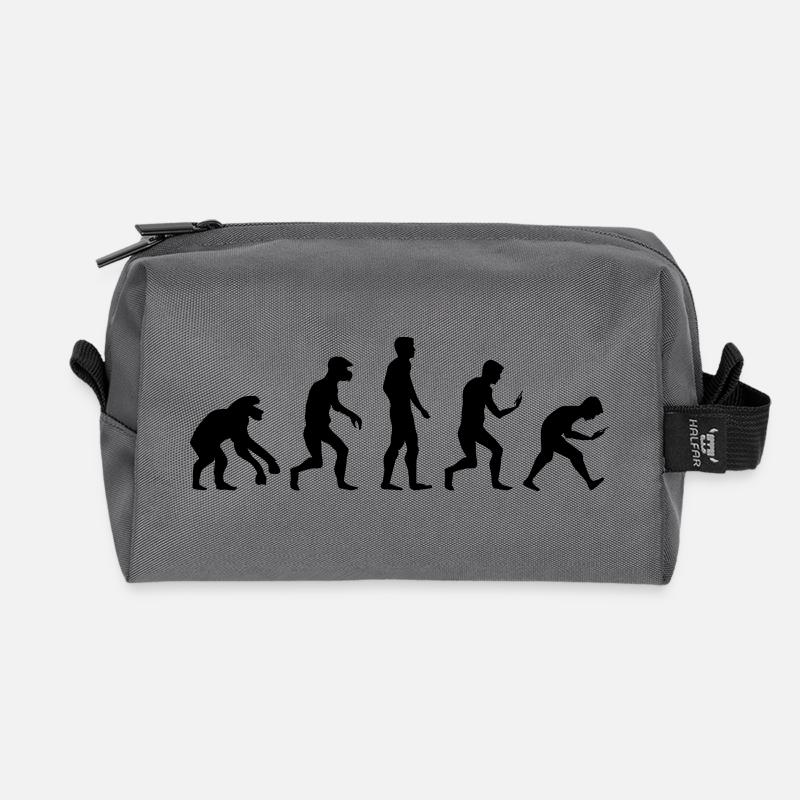 lustige Evolution smartphone handy Sucht Symbol - Recycelte Kulturtasche - Anthrazit