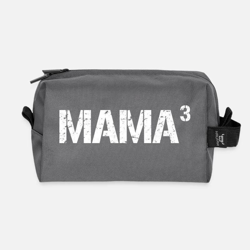 Mama von 3 Kindern - Awesome Mom Muttertagsgeschenk - Recycelte Kulturtasche - Anthrazit