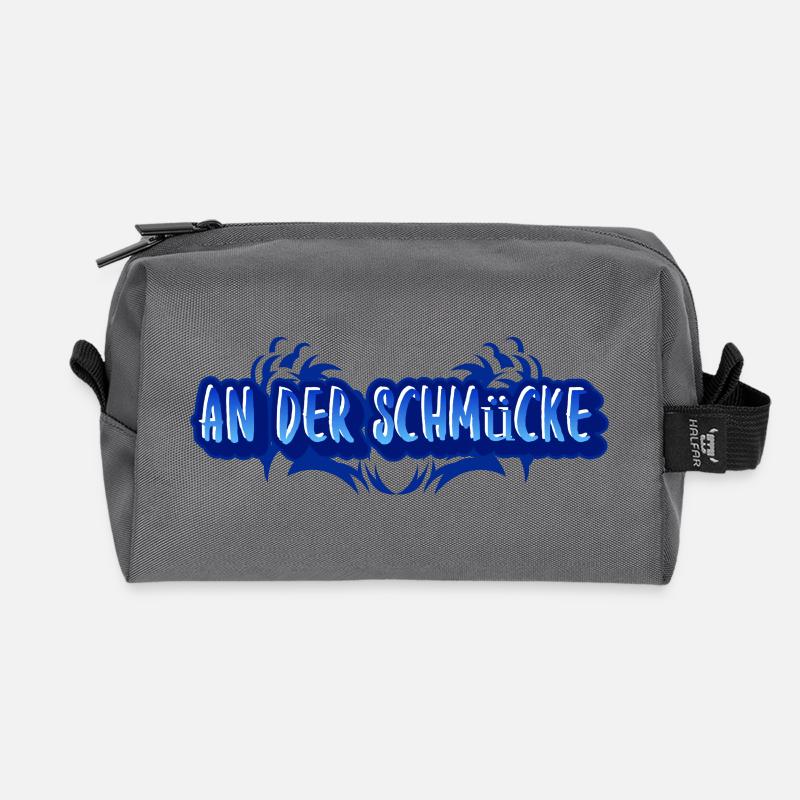 Aufdruck An der Schmücke - Recycelte Kulturtasche - Anthrazit