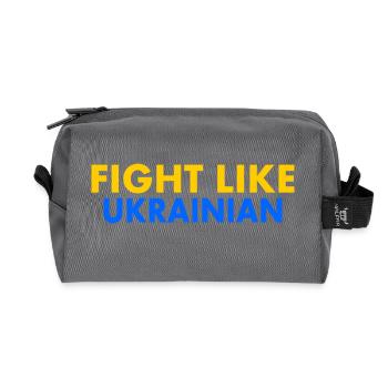 Fight like ukrainian - Recycled Toiletry Zip Bag - anthracite - Front