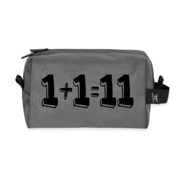 1 plus 1 égal 11 - Trousse de toilette en tissu recyclé - anthracite - Devant