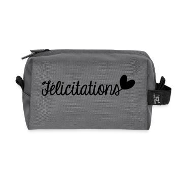 CONGRATULATIONS. WELL DONE. BIRTH. ANNIVERSARY. Ferry - Recycled Toiletry Zip Bag - anthracite - Front