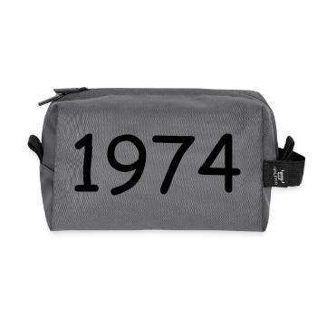 1974 50th Birthday Template Black - Recycled Toiletry Zip Bag - anthracite - Front