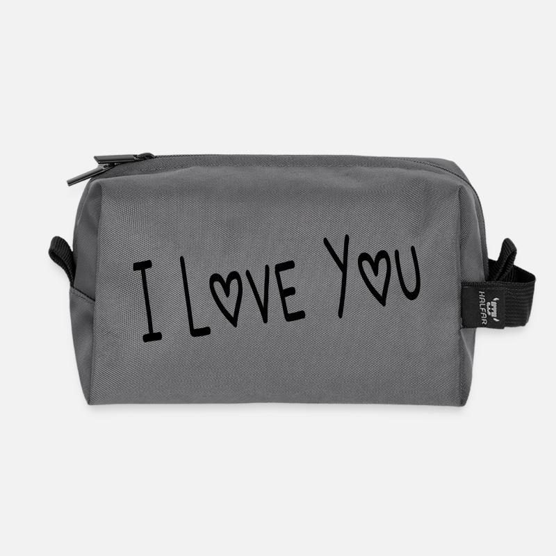 ICH LIEBE DICH. VALENTINSTAG. Junggesellinnenabschied. ICH LIEBE DICH - Recycelte Kulturtasche - Anthrazit