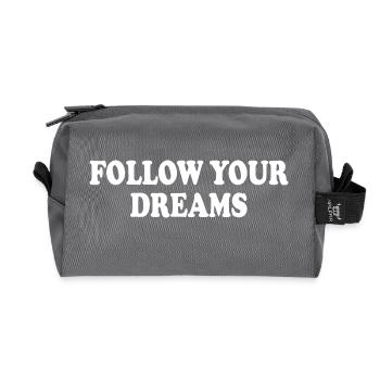 follow your dreams - Recycelte Kulturtasche - Anthrazit - Vorne