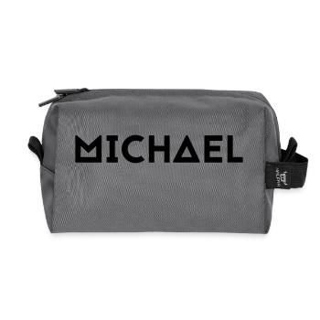First name Michael - Recycled Toiletry Zip Bag - anthracite - Front