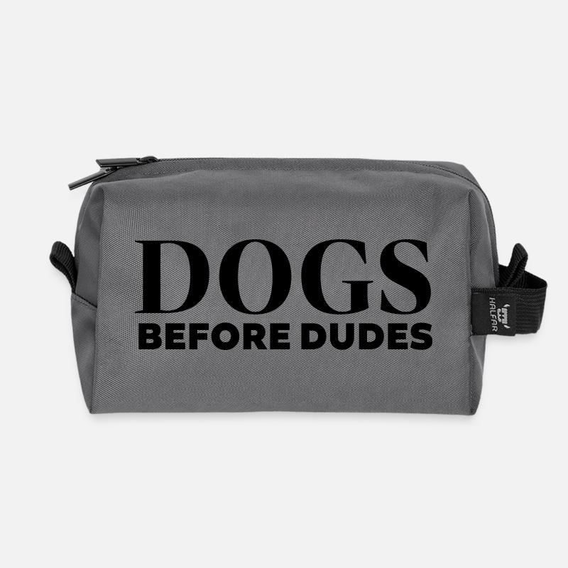Dogs before dudes - Recycelte Kulturtasche - Anthrazit