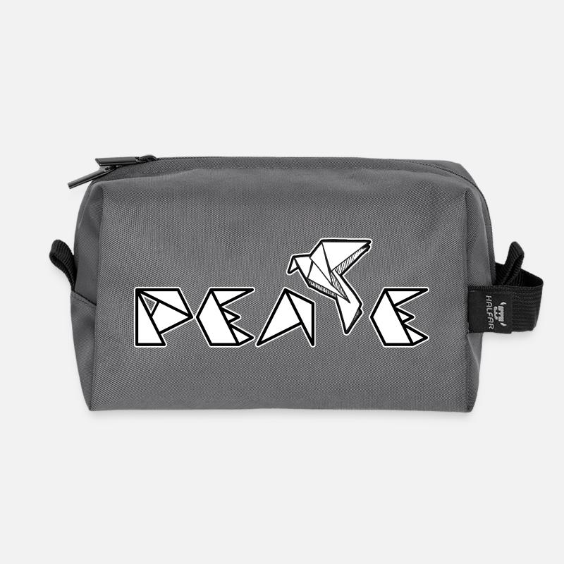 Peace - Recycled Toiletry Zip Bag - anthracite