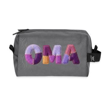 Granny Patchwork Letters Top Trend - Recycled Toiletry Zip Bag - anthracite - Front