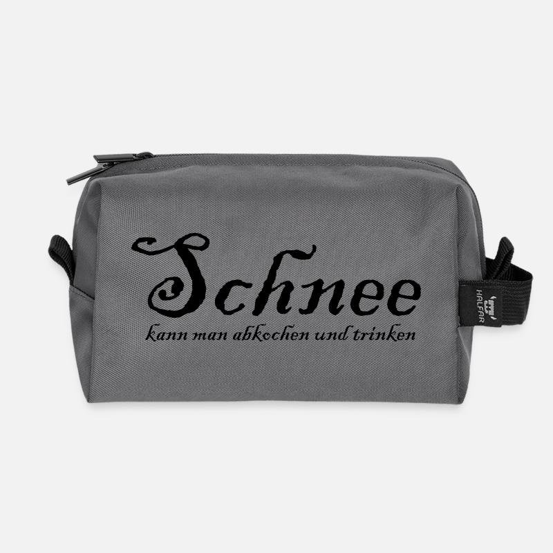 Snow can be boiled and drunk - Recycled Toiletry Zip Bag - anthracite