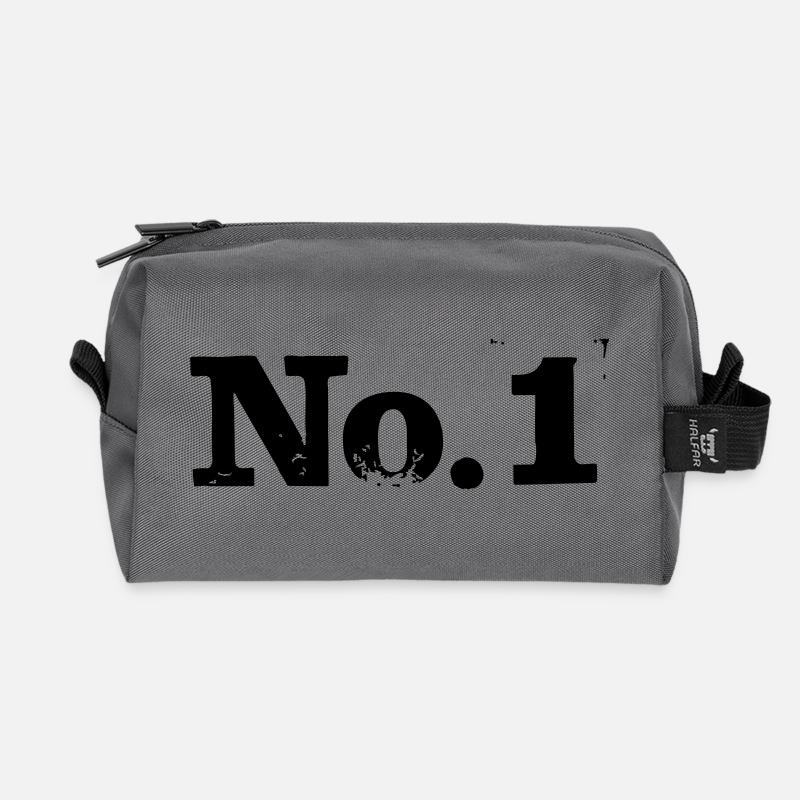 No. 1 - Number 1 - Recycled Toiletry Zip Bag - anthracite