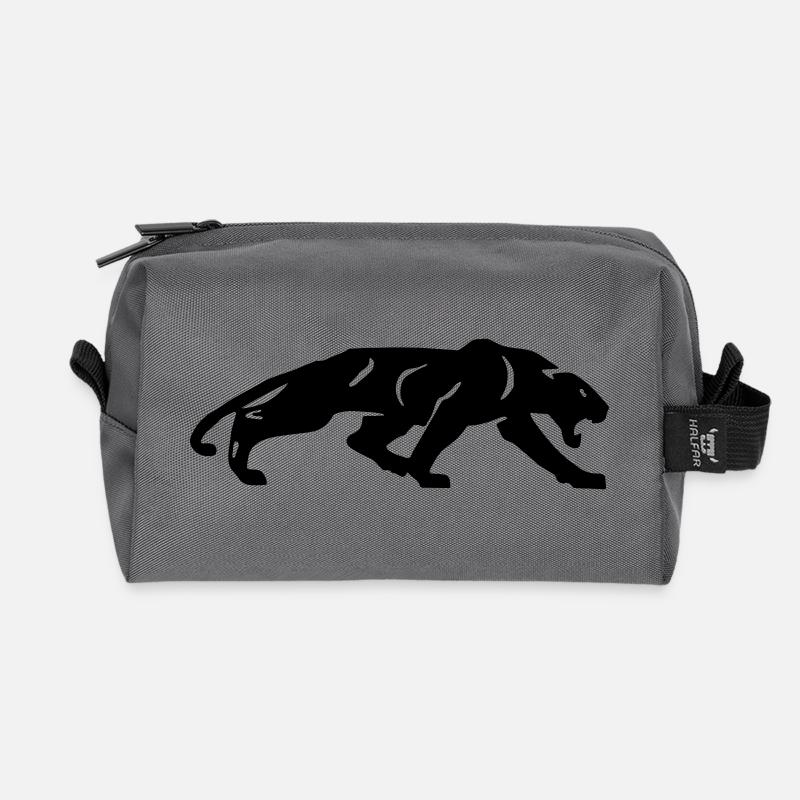 Schwarzer Panther - Recycelte Kulturtasche - Anthrazit