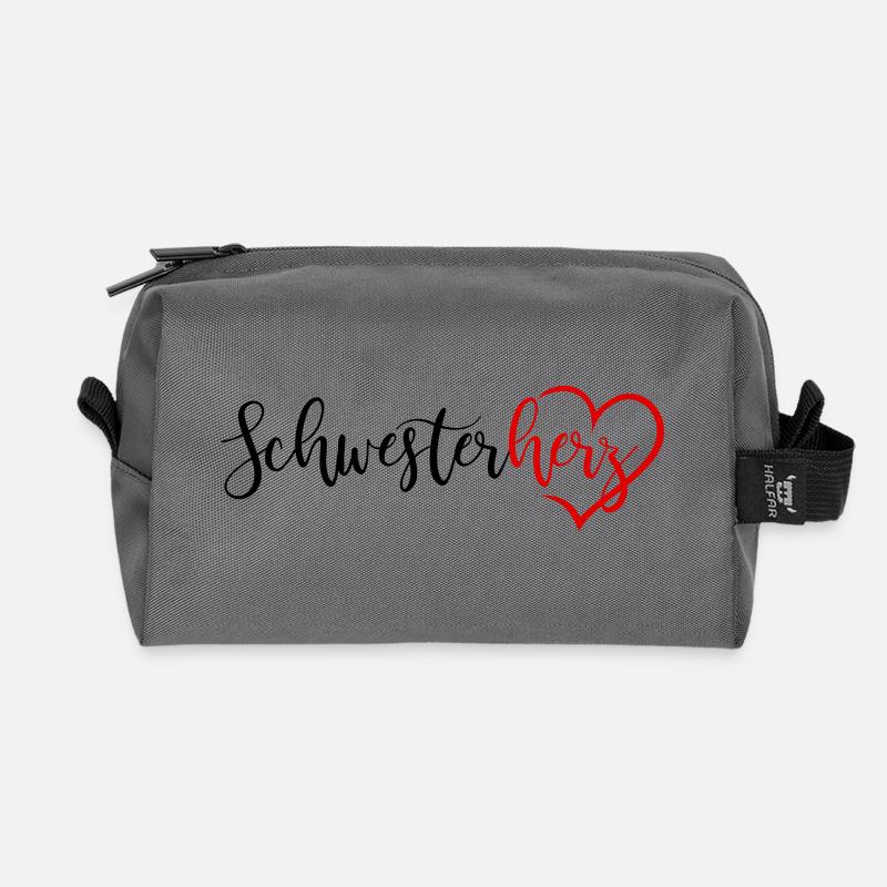 Schwesterherz - Recycelte Kulturtasche - Anthrazit