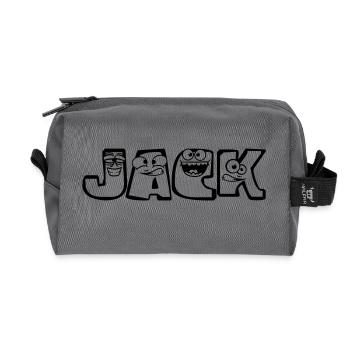jack first name males child baby offspring - Recycled Toiletry Zip Bag - anthracite - Front