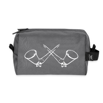 Instrument à vent ALPHORN,corne,ALPES,de la musiqu - Trousse de toilette en tissu recyclé - anthracite - Devant