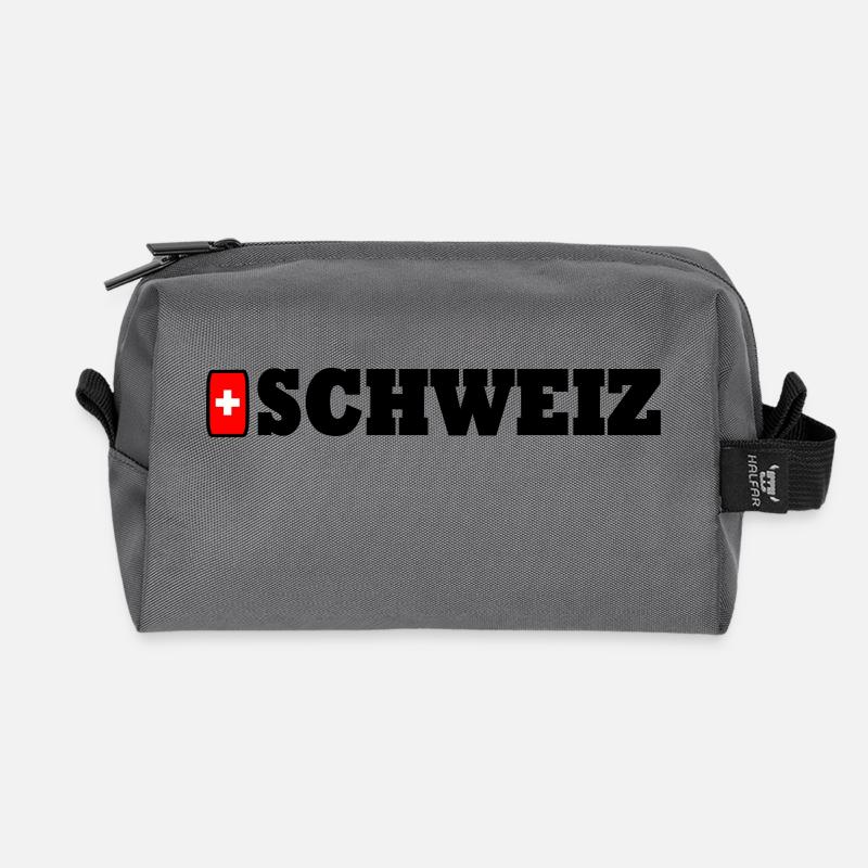 Schweiz - Recycelte Kulturtasche - Anthrazit
