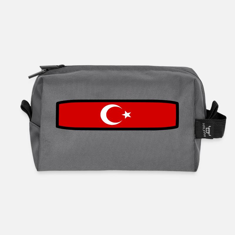 Türkische flagge - Recycelte Kulturtasche - Anthrazit