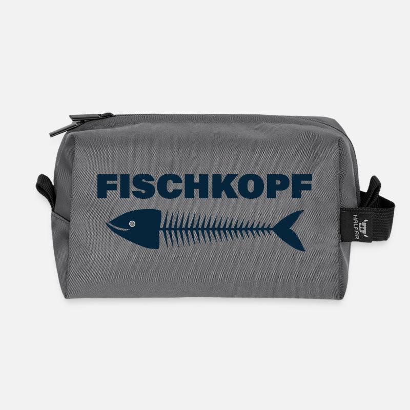 FISCHKOPF - Recycelte Kulturtasche - Anthrazit