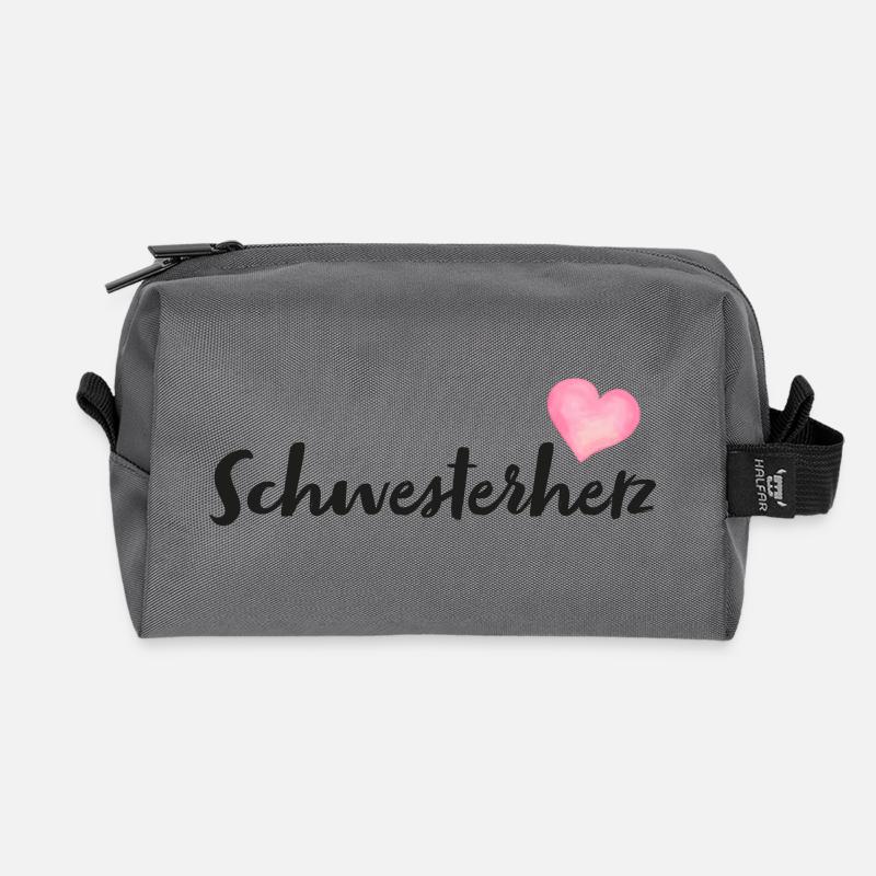 Schwesterherz - Recycelte Kulturtasche - Anthrazit