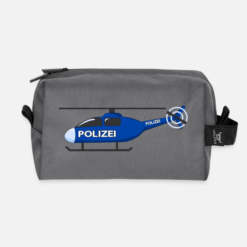 Hubschrauber Polizei - Recycelte Kulturtasche - Anthrazit
