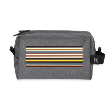 Design Classics Striped Pattern Vintage - Recycled Toiletry Zip Bag - anthracite - Front