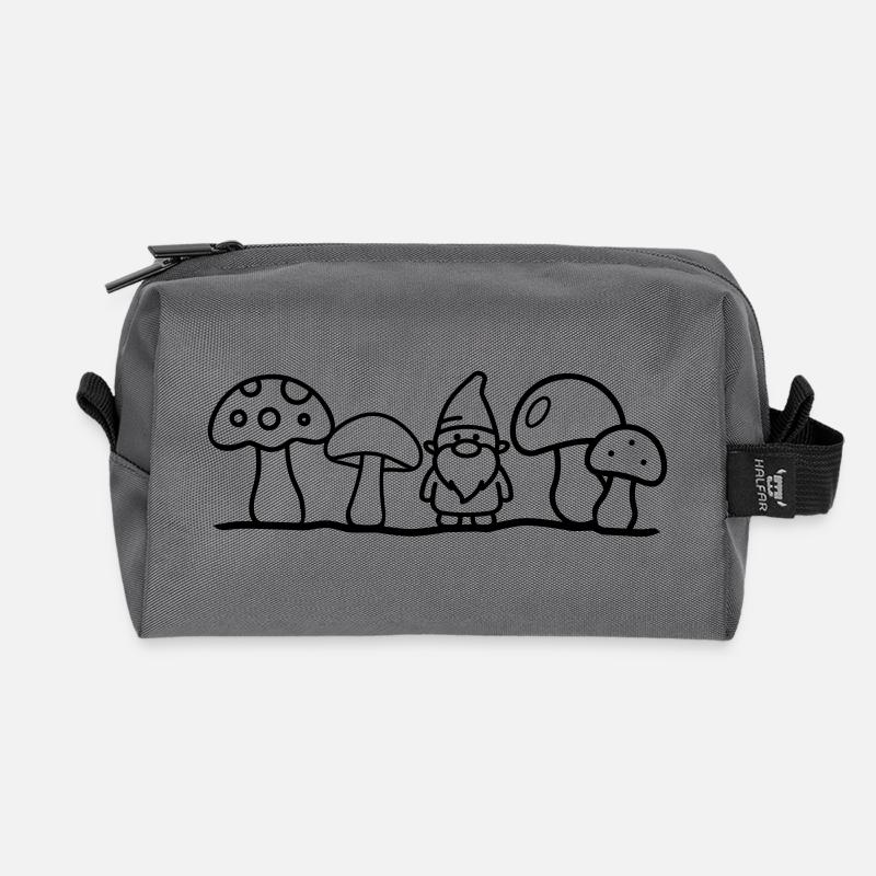 Zwerg mit Pilzen - Recycelte Kulturtasche - Anthrazit