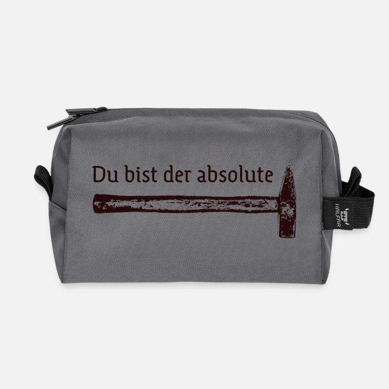 Du bist der absolute Hammer - Recycelte Kulturtasche - Anthrazit