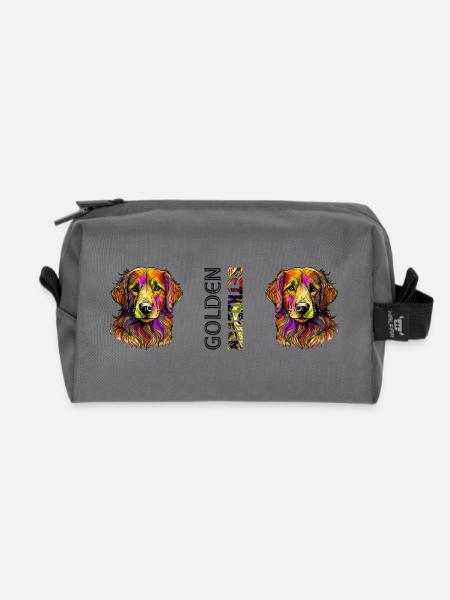 Golden Retriever - Recycelte Kulturtasche - Anthrazit