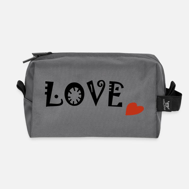 Love - Recycled Toiletry Zip Bag - anthracite