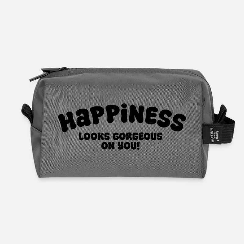Happiness - Recycelte Kulturtasche - Anthrazit