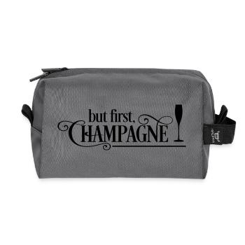 2541614 124567264 sparkling wine - Recycled Toiletry Zip Bag - anthracite - Front
