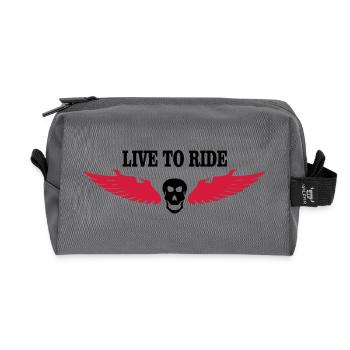 biker - Recycled Toiletry Zip Bag - anthracite - Front