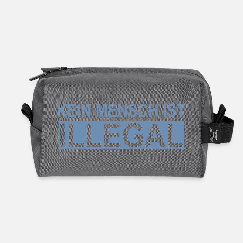 Kein Mensch ist Illegal - Recycelte Kulturtasche - Anthrazit
