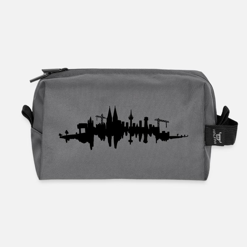 Cologne skyline - Recycled Toiletry Zip Bag - anthracite
