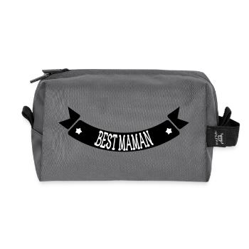 Best Mom - Mother's Day - Recycled Toiletry Zip Bag - anthracite - Front