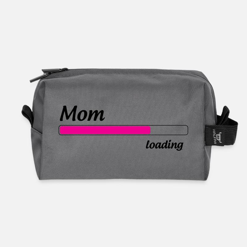 Mama lädt... Bitte warten - Werdende Mutter - Recycelte Kulturtasche - Anthrazit