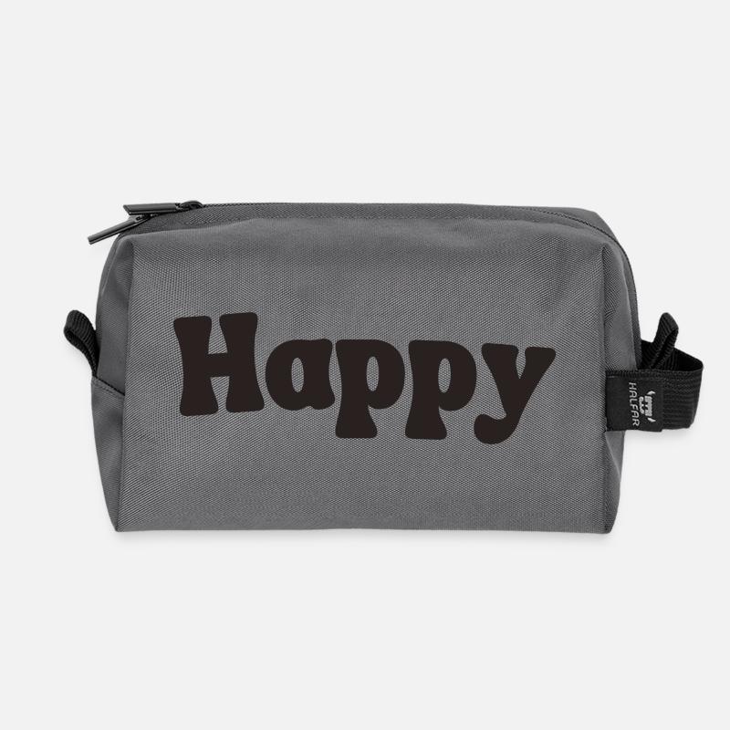 Happy - Recycelte Kulturtasche - Anthrazit
