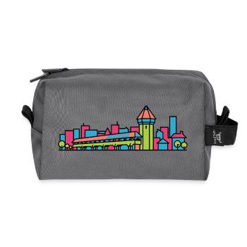 Lucerne City Skyline Chapel Bridge Line Art - Recycled Toiletry Zip Bag - anthracite - Front