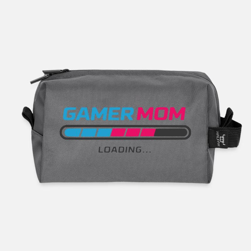 Gamer Mom Loading Bar - Recycled Toiletry Zip Bag - anthracite
