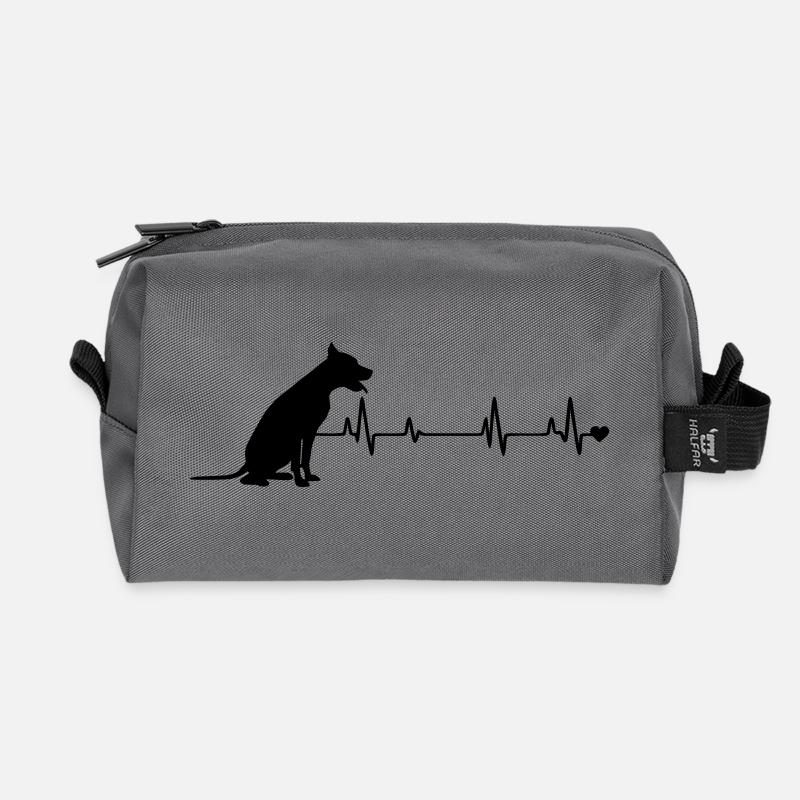 Dog - Recycled Toiletry Zip Bag - anthracite