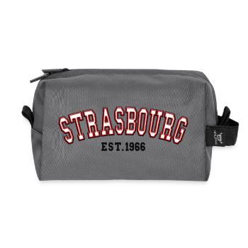 Strasbourg Est. 1966 - Recycled Toiletry Zip Bag - anthracite - Front