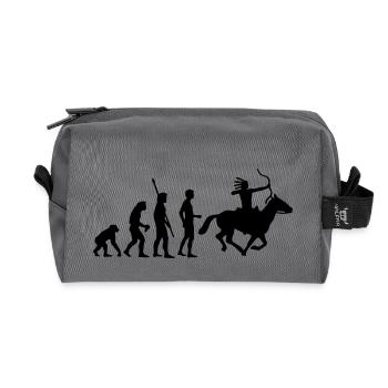 evolution_indianer - Trousse de toilette en tissu recyclé - anthracite - Devant