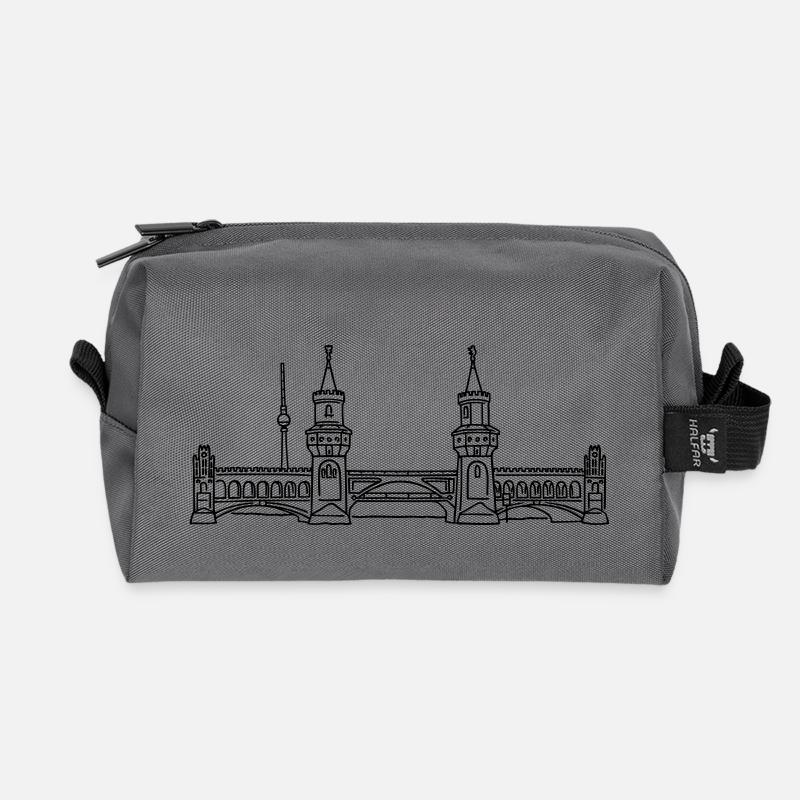 Oberbaumbrücke in Berlin - Recycelte Kulturtasche - Anthrazit