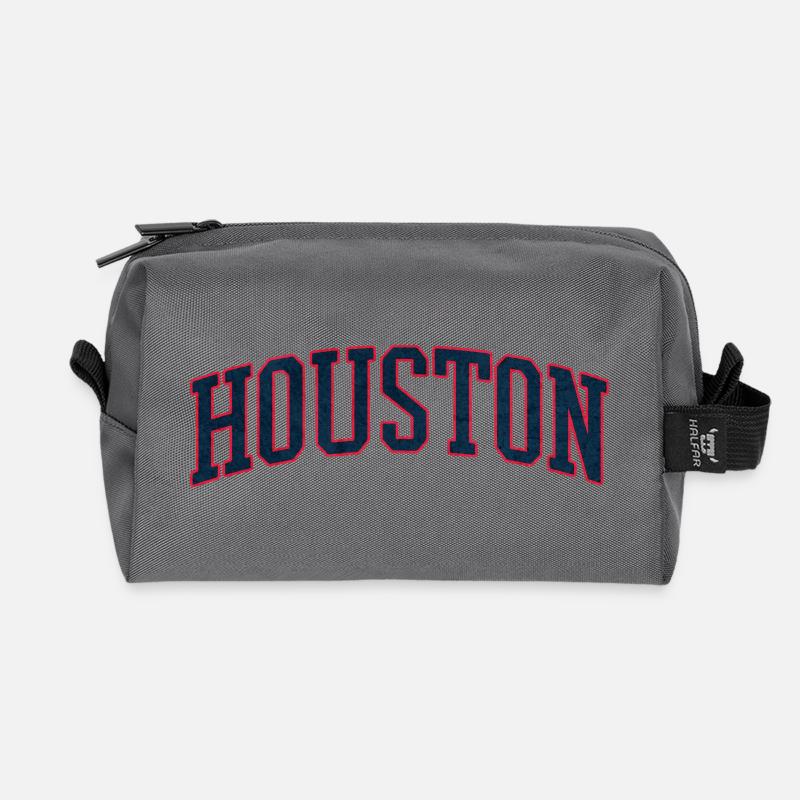 Houston Varsity Bogen Schriftzug - Recycelte Kulturtasche - Anthrazit