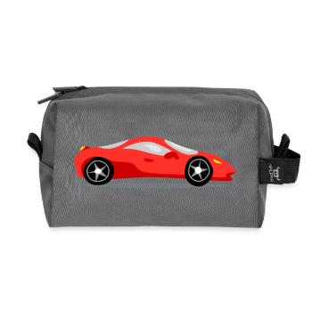 Red sports car - Recycled Toiletry Zip Bag - anthracite - Front