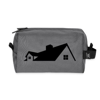 Logo house simple logo - Recycled Toiletry Zip Bag - anthracite - Front