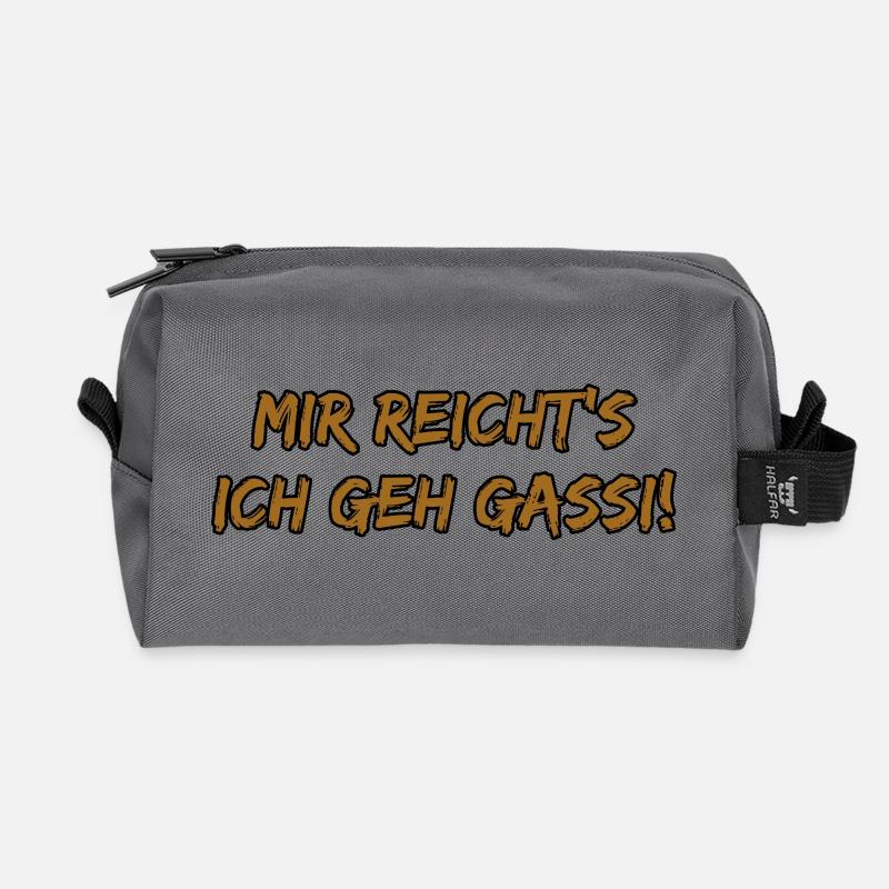 Mir reicht's ich geh Gassi! - Recycelte Kulturtasche - Anthrazit