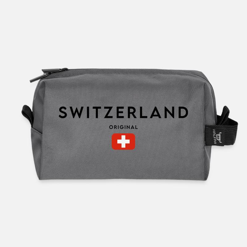 Schweizer Flagge, made in Switzerland - Recycelte Kulturtasche - Anthrazit
